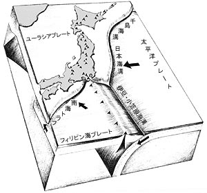 日本付近におけるプレートの境界