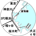 二代横浜駅周辺路線図・大正4年