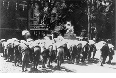 戦勝を祈って神社参拝